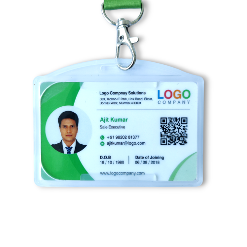 Horizontal ID Card Holder with Natural Transparent Color _CH - 35 -H