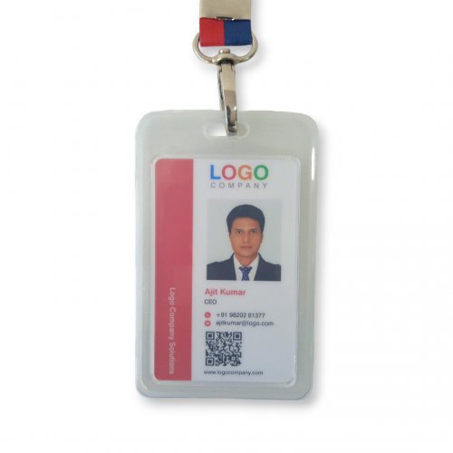 Vertical Polypropylene ID Card Holder with Natural Color CH - 75
