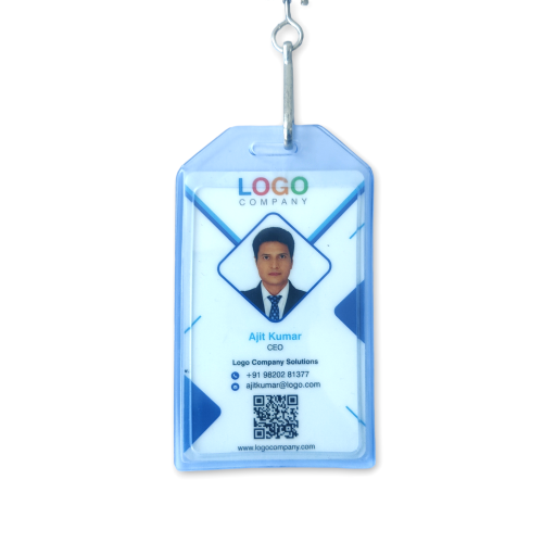 Soft Vertical Pouch ID Card Holder with Natural Color T-014_V