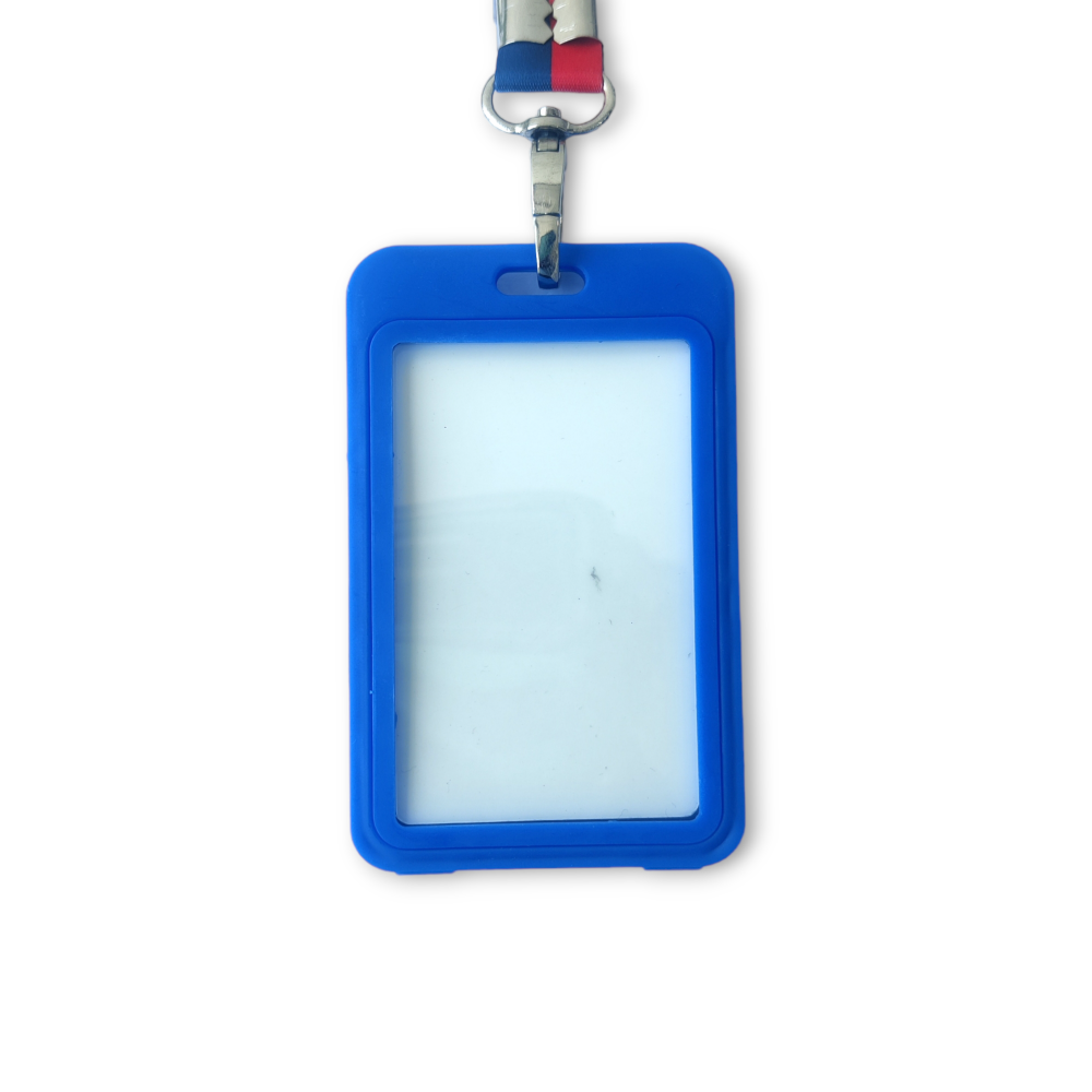 Waterproof Anti fold | Premium Double Sided | Vertical_Blue color | ID Card Holder _A - 111 - V