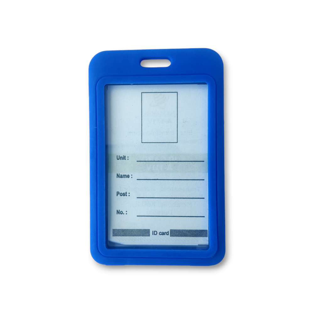 Waterproof Anti fold | Premium Double Sided | Vertical_Blue color | ID Card Holder _A - 111 - V