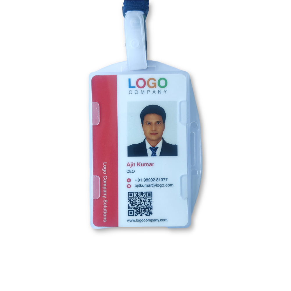 Both Side Insert ID Card Holder Horizontal and Vertical Cards with Natural Color_CH - 41 H&V
