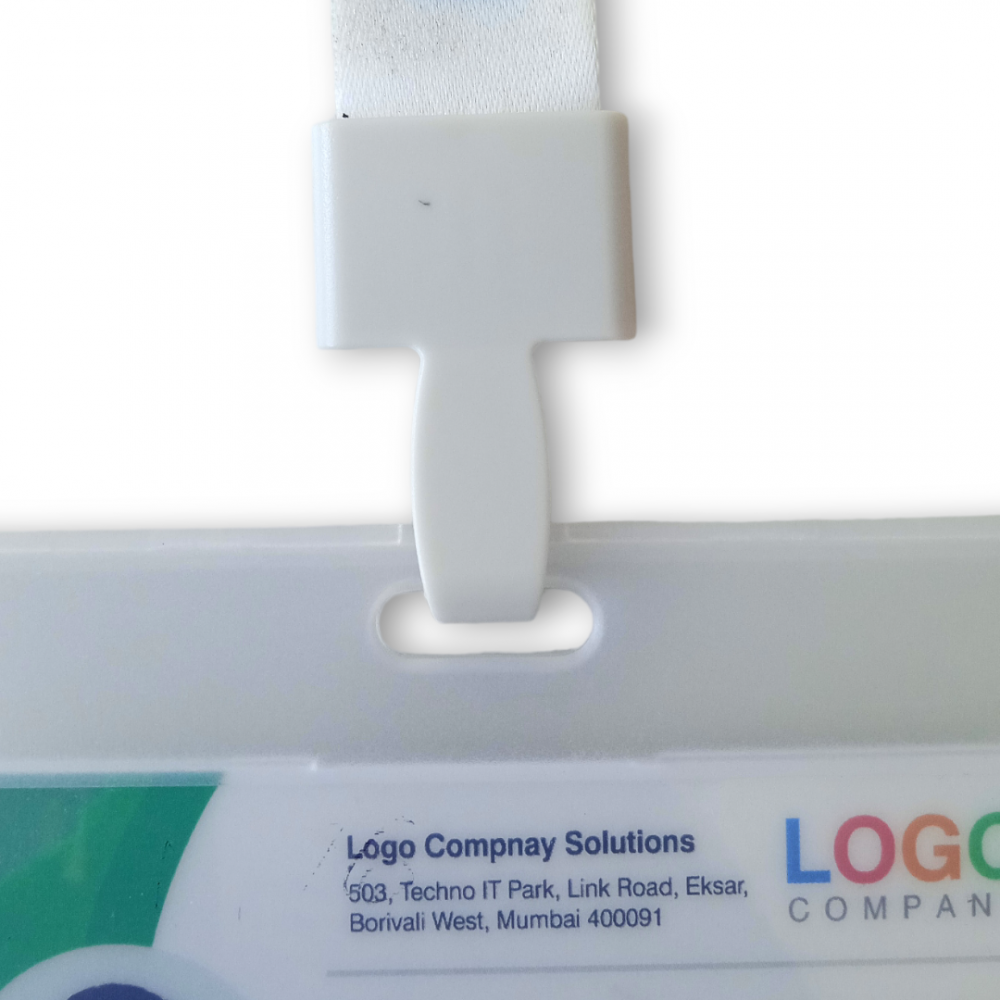 Plastic Hooks ID card Holder with 20 mm Satin Lanyard Plain